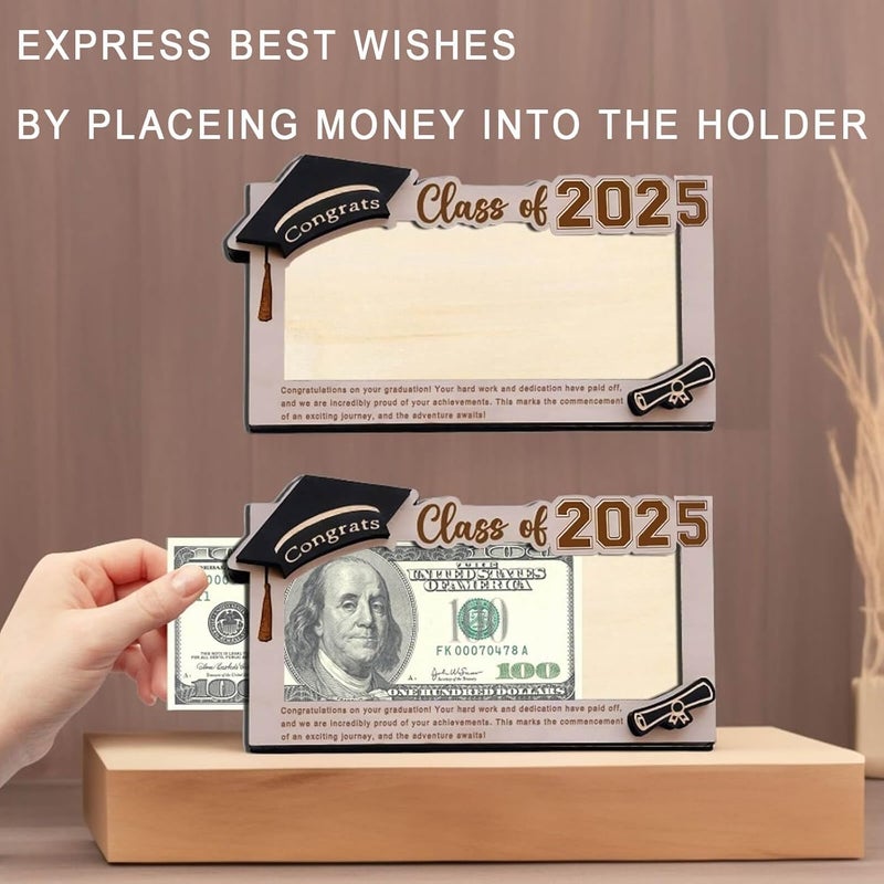 MONNCHA Graduation Gifts 2025 Money Holder, Wooden Graduation Money Cash Envelope Box for Class of 2025 Senior College University Graduates Holiday Christmas Gifts - Image 4